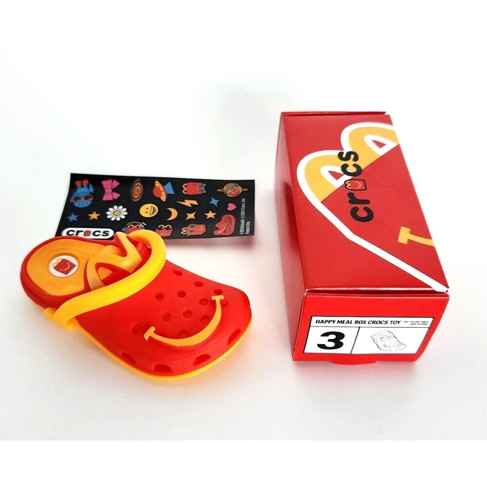 Exclusive No. 3 CROCS Plastic Keychain Clip 2024 McDonald's HAPPY MEAL TOY Red